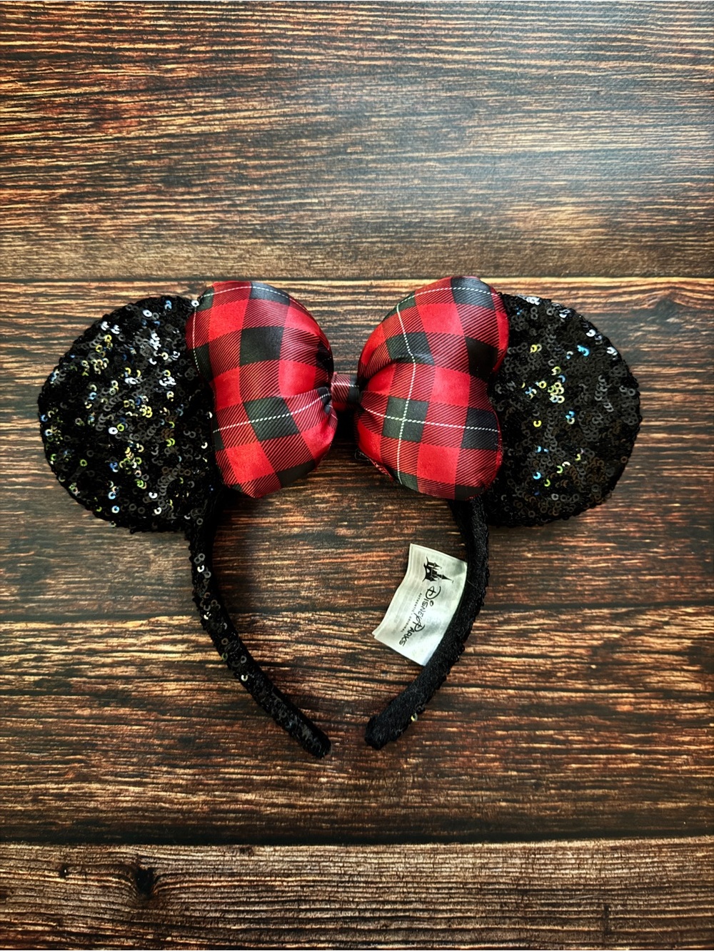 Christmas Plaid Minnie Mouse Ears Headband